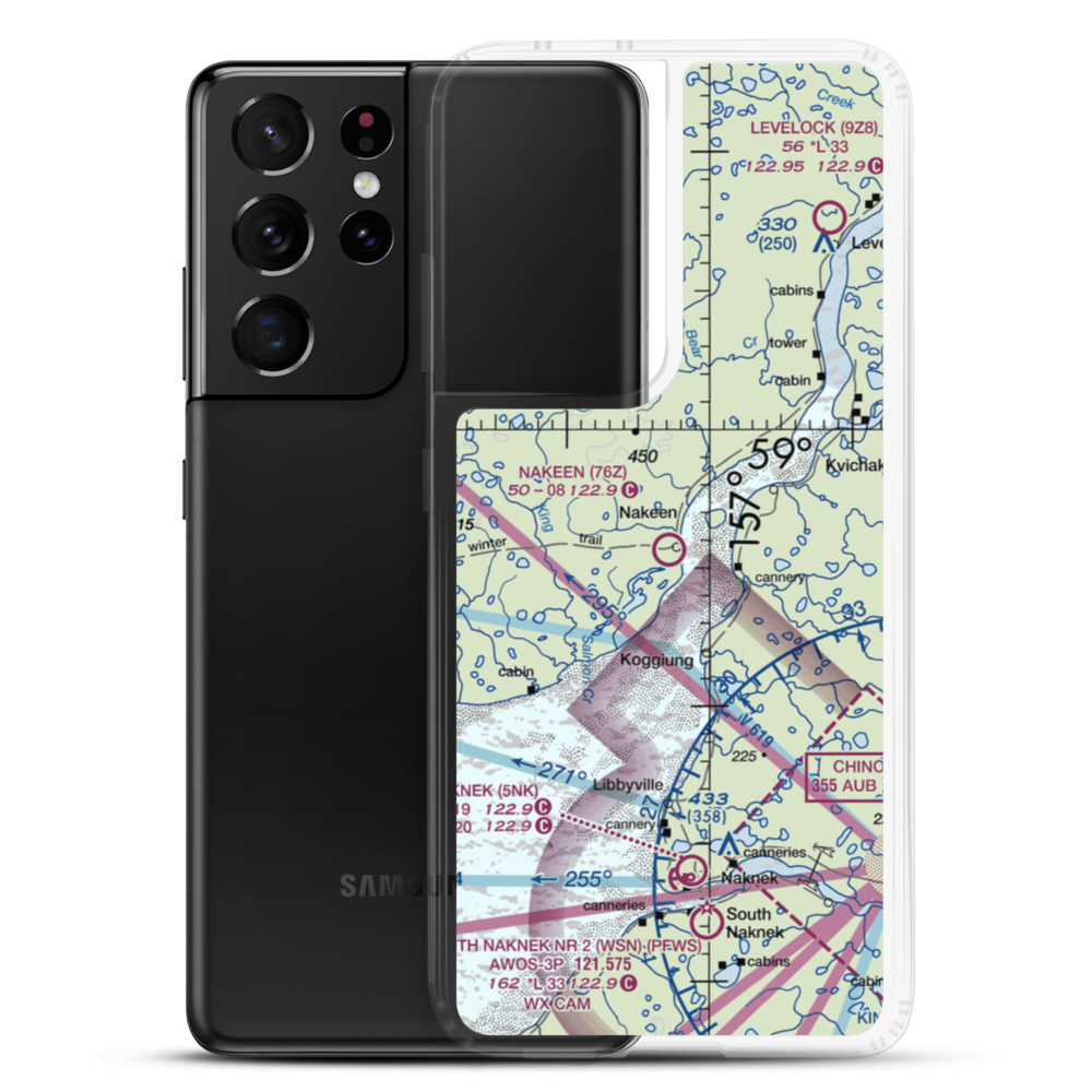 Nakeen Airport (76Z) VFR Sectional Samsung Case Samsung Galaxy S21 Ultra model shown