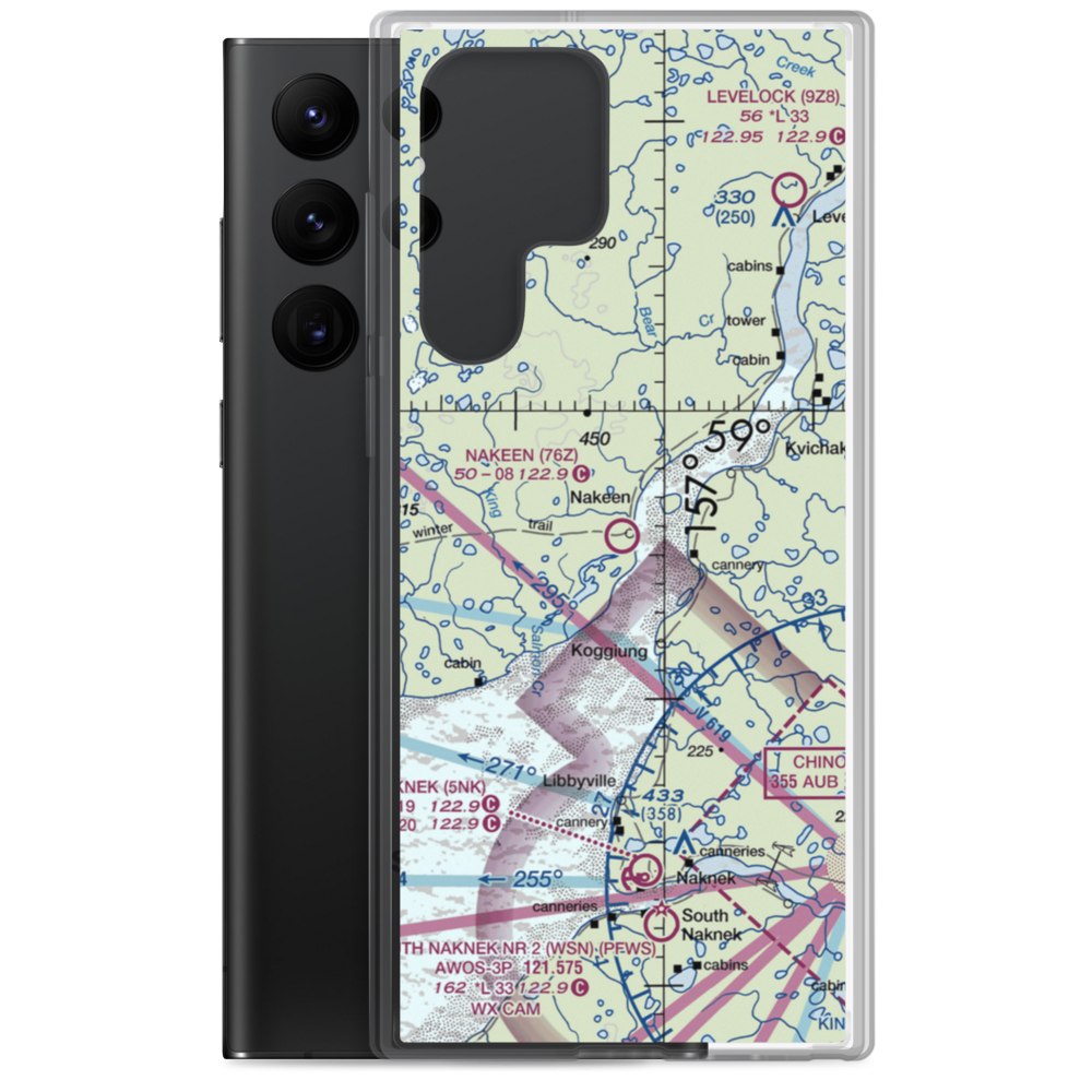 Nakeen Airport (76Z) VFR Sectional Samsung Case Samsung Galaxy S22 Ultra model shown