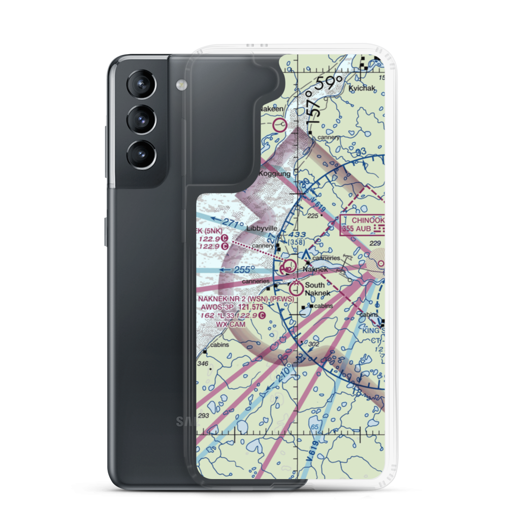 Naknek Airport (5NK) VFR Sectional Samsung Case Samsung Galaxy S21 model shown