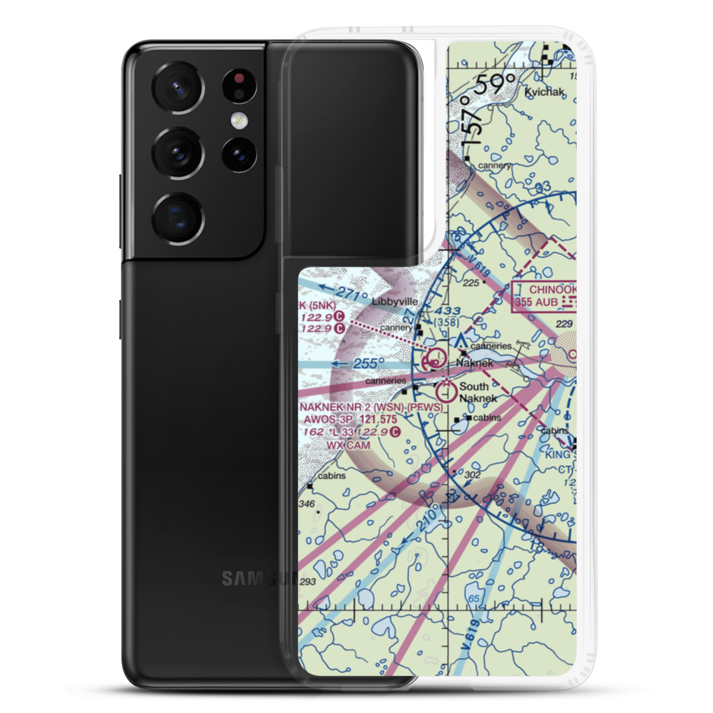 Naknek Airport (5NK) VFR Sectional Samsung Case Samsung Galaxy S21 Ultra model shown