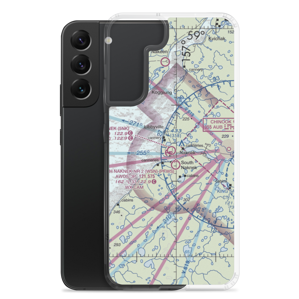 Naknek Airport (5NK) VFR Sectional Samsung Case Samsung Galaxy S22 Plus model shown