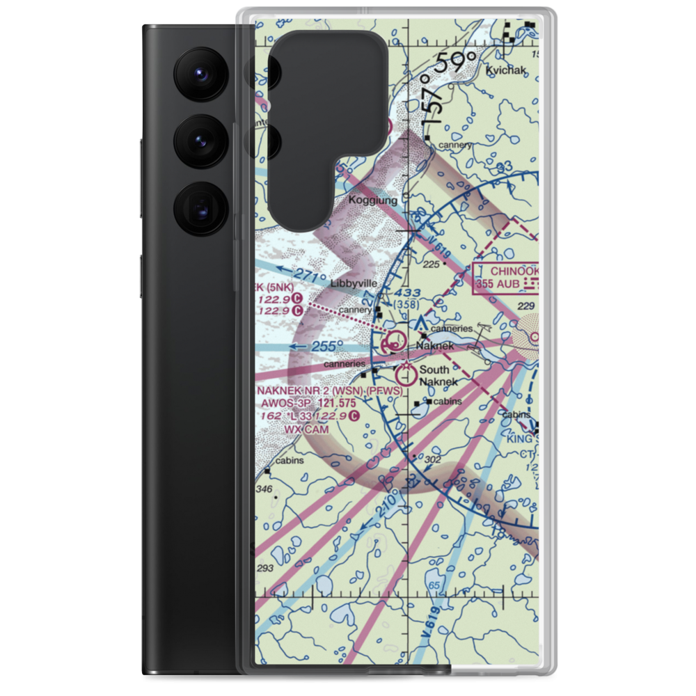 Naknek Airport (5NK) VFR Sectional Samsung Case Samsung Galaxy S22 Ultra model shown