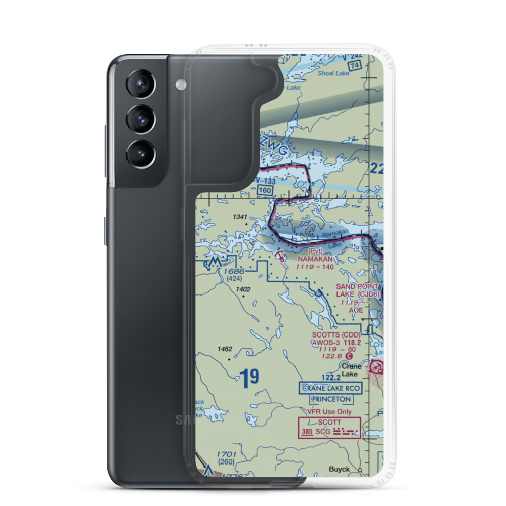Namakan Seaplane Base (57MN) VFR Sectional Samsung Case Samsung Galaxy S21 model shown