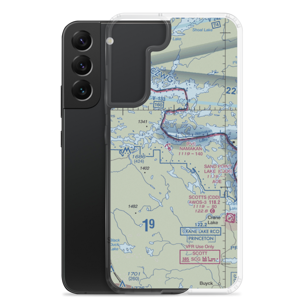 Namakan Seaplane Base (57MN) VFR Sectional Samsung Case Samsung Galaxy S22 Plus model shown