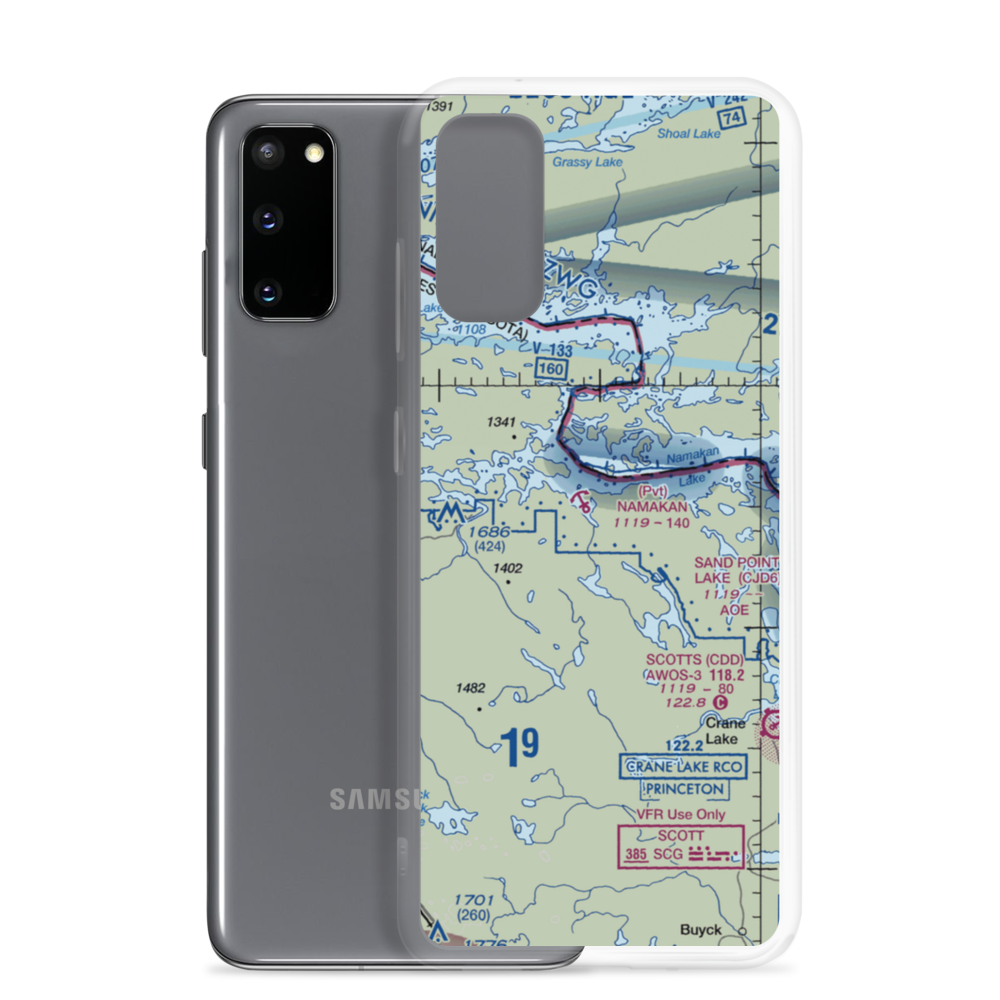 Namakan Seaplane Base (57MN) VFR Sectional Samsung Case Samsung Galaxy S20 model shown