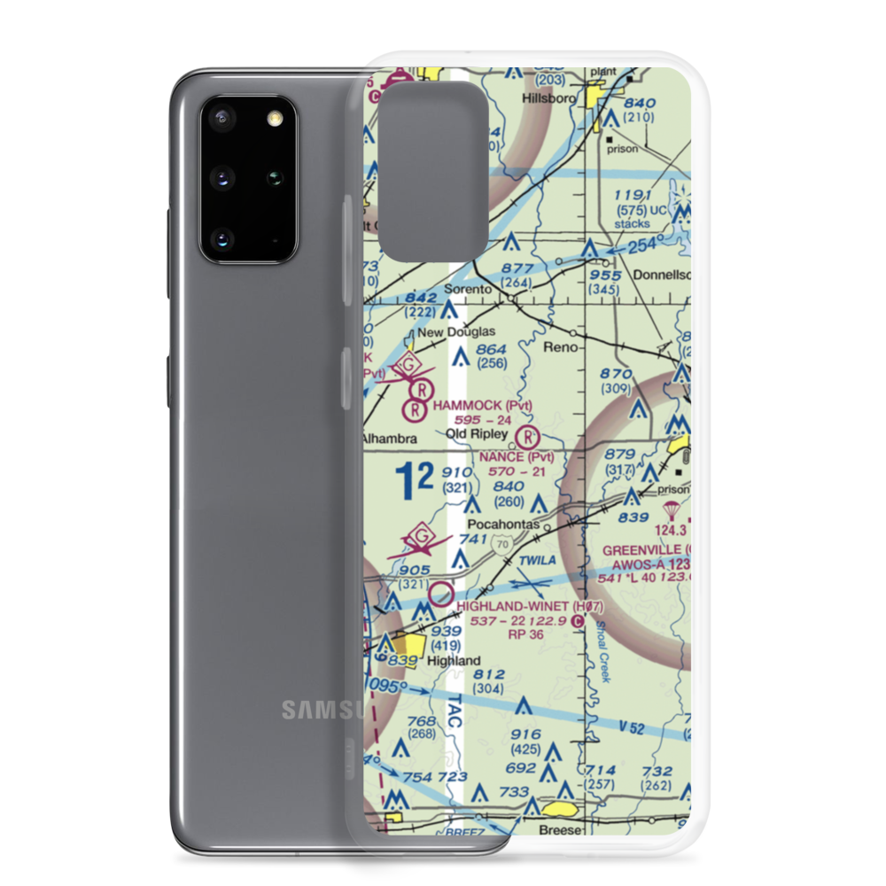 Nance Airport (8LL0) VFR Sectional Samsung Case Samsung Galaxy S20 Plus model shown