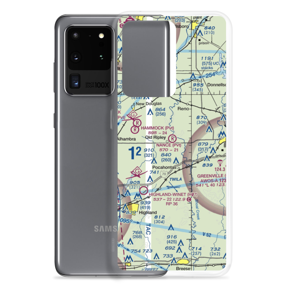 Nance Airport (8LL0) VFR Sectional Samsung Case Samsung Galaxy S20 Ultra model shown