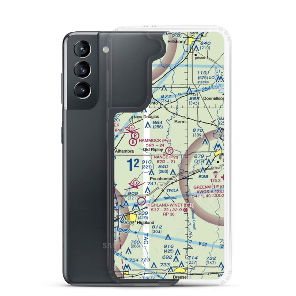 Nance Airport (8LL0) VFR Sectional Samsung Case Samsung Galaxy S21 model shown