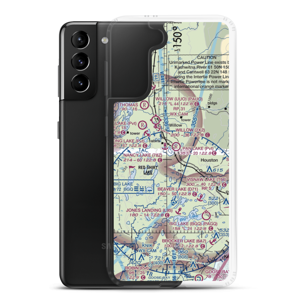 Nancy Lake Seaplane Base (78Z) VFR Sectional Samsung Case Samsung Galaxy S21 Plus model shown