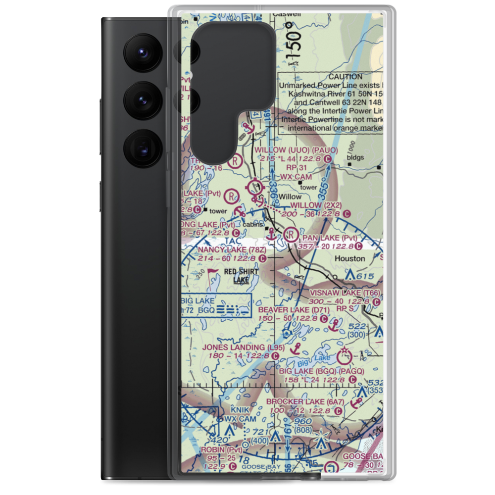 Nancy Lake Seaplane Base (78Z) VFR Sectional Samsung Case Samsung Galaxy S22 Ultra model shown