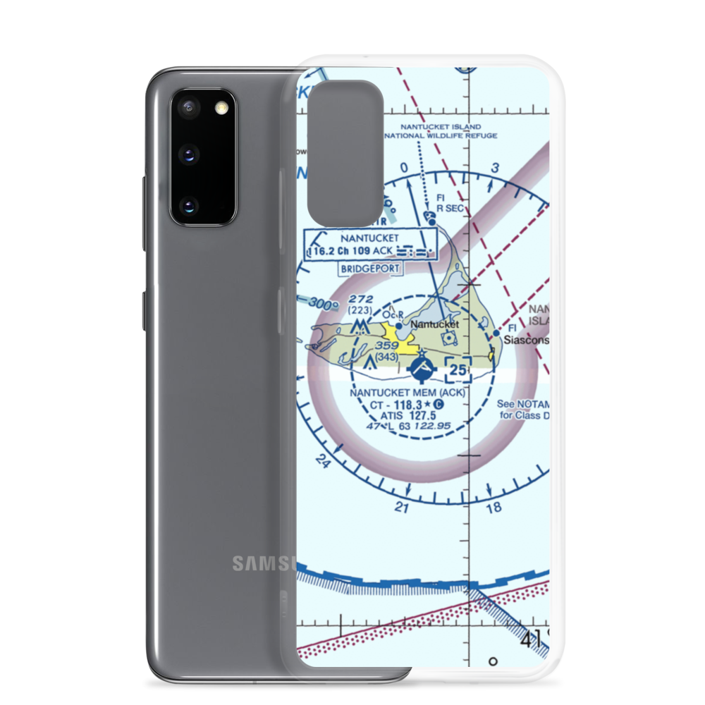 Nantucket Memorial Airport (ACK) VFR Sectional Samsung Case Samsung Galaxy S20 model shown