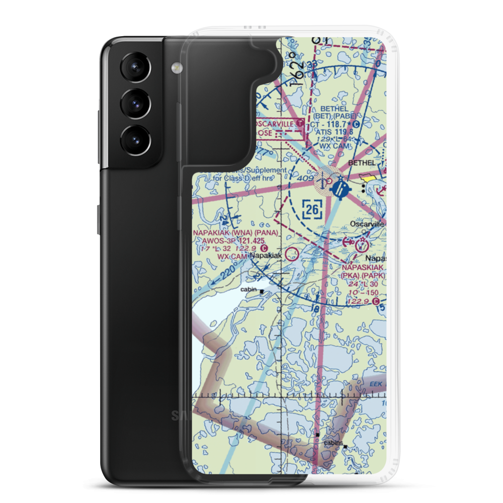 Napakiak Airport (WNA) VFR Sectional Samsung Case Samsung Galaxy S21 Plus model shown