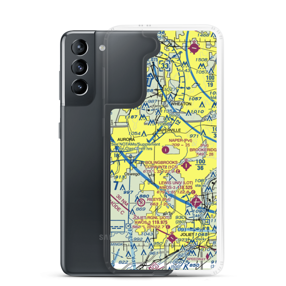 Naper Aero Club Airport (LL10) VFR Sectional Samsung Case Samsung Galaxy S21 model shown