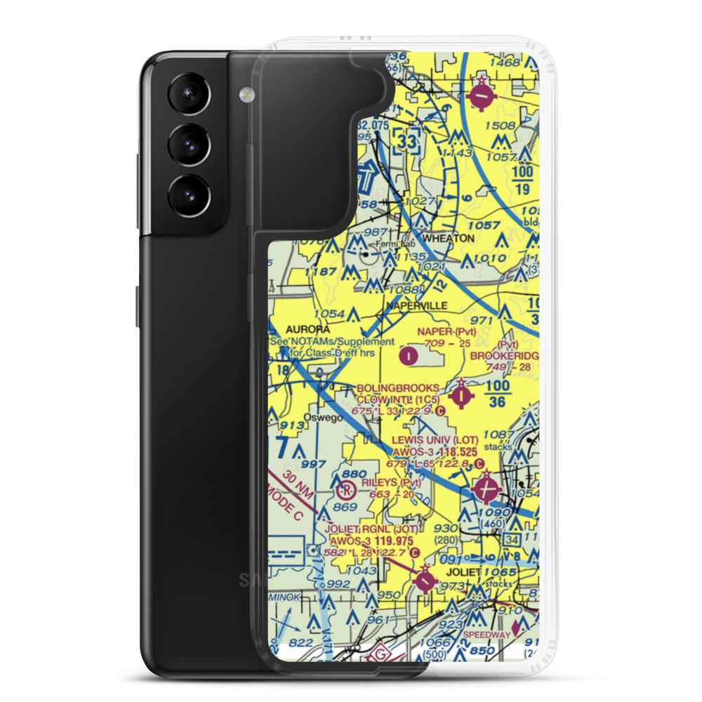 Naper Aero Club Airport (LL10) VFR Sectional Samsung Case Samsung Galaxy S21 Plus model shown