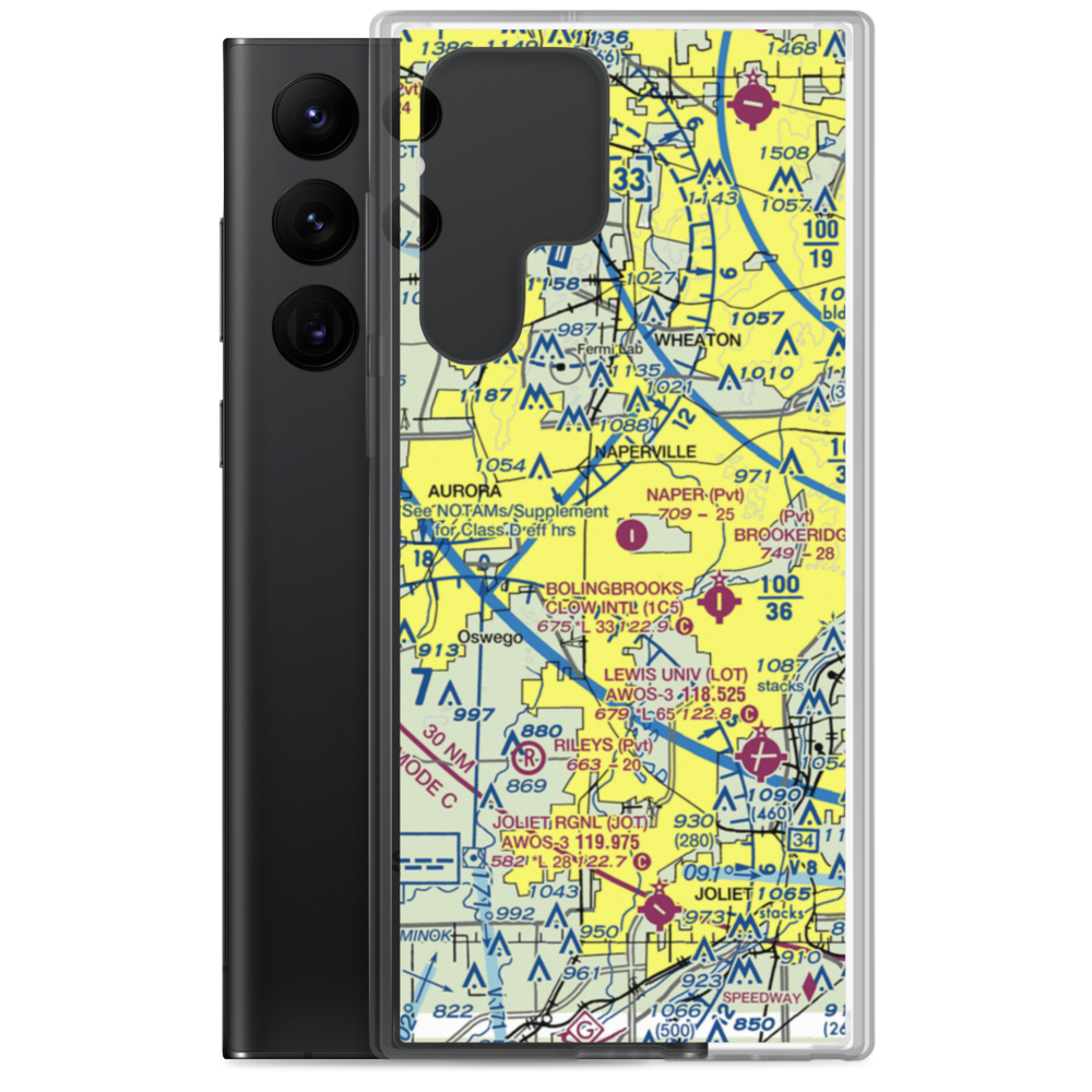 Naper Aero Club Airport (LL10) VFR Sectional Samsung Case Samsung Galaxy S22 Ultra model shown