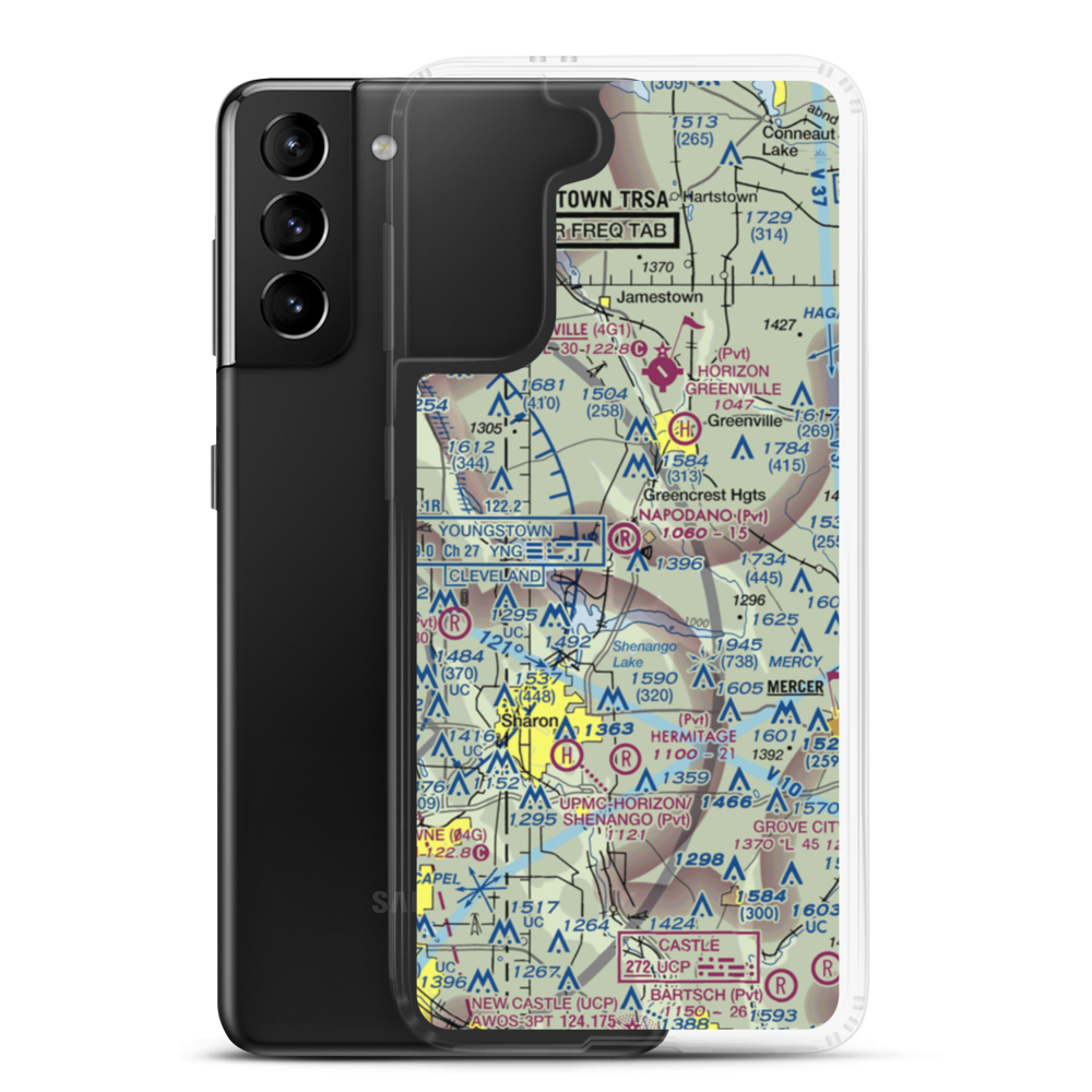 Napodano Airport (1PN1) VFR Sectional Samsung Case Samsung Galaxy S21 Plus model shown