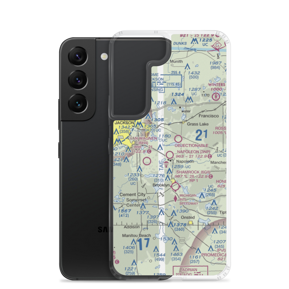 Napoleon Airport (3NP) VFR Sectional Samsung Case Samsung Galaxy S22 model shown