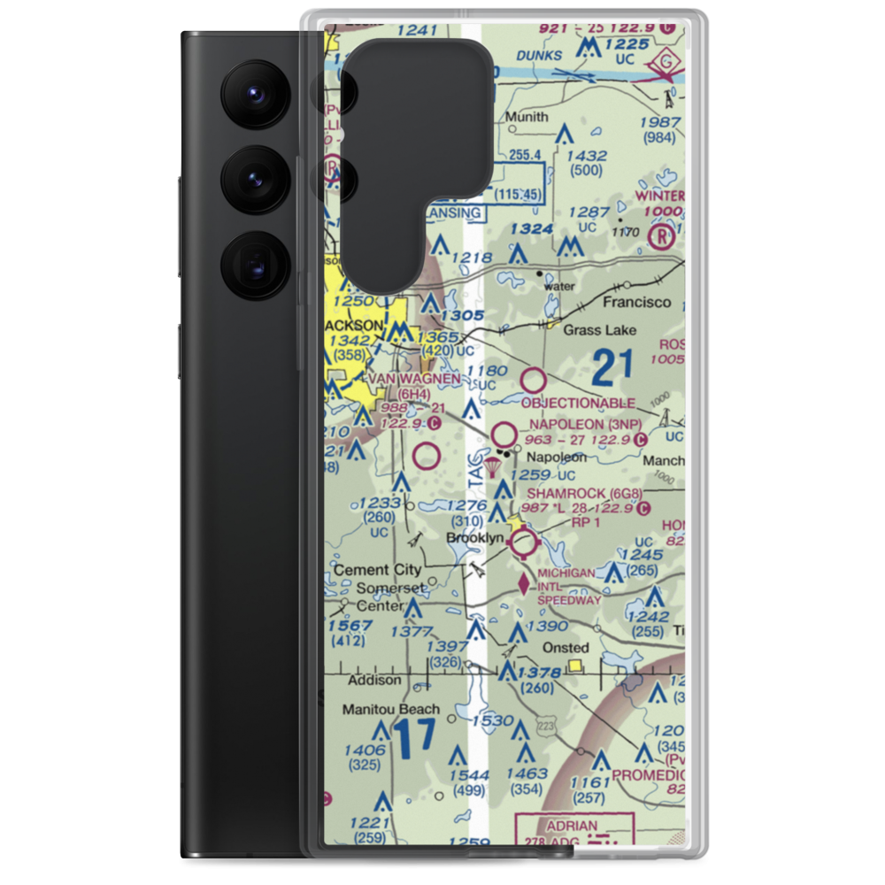 Napoleon Airport (3NP) VFR Sectional Samsung Case Samsung Galaxy S22 Ultra model shown