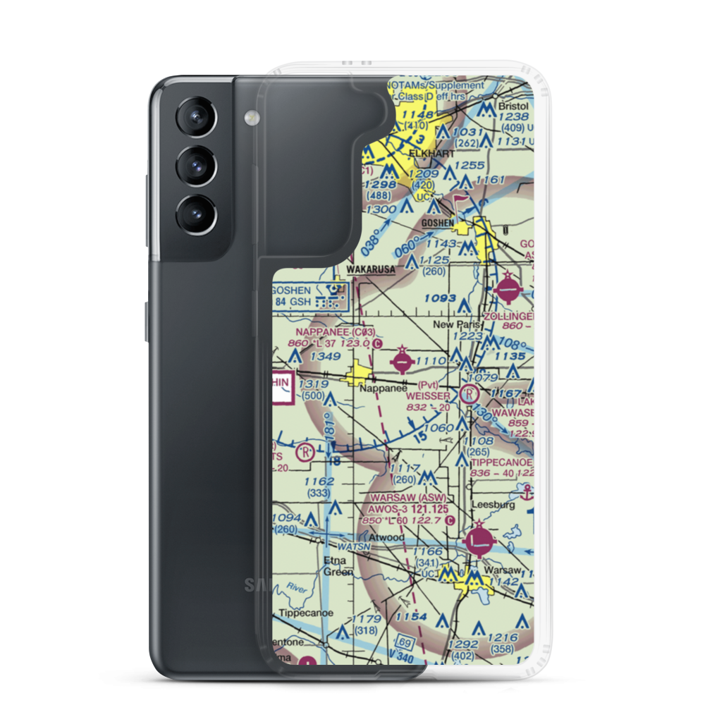 Nappanee Municipal Airport (C03) VFR Sectional Samsung Case Samsung Galaxy S21 model shown