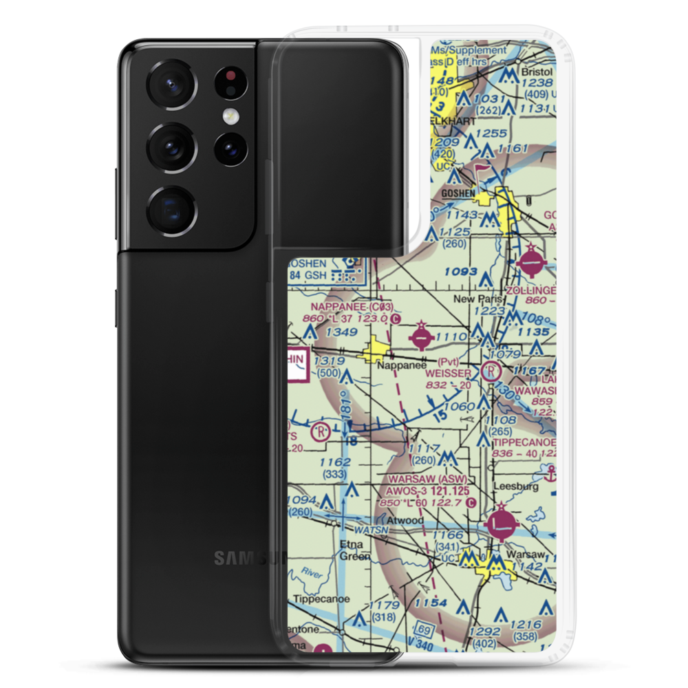Nappanee Municipal Airport (C03) VFR Sectional Samsung Case Samsung Galaxy S21 Ultra model shown