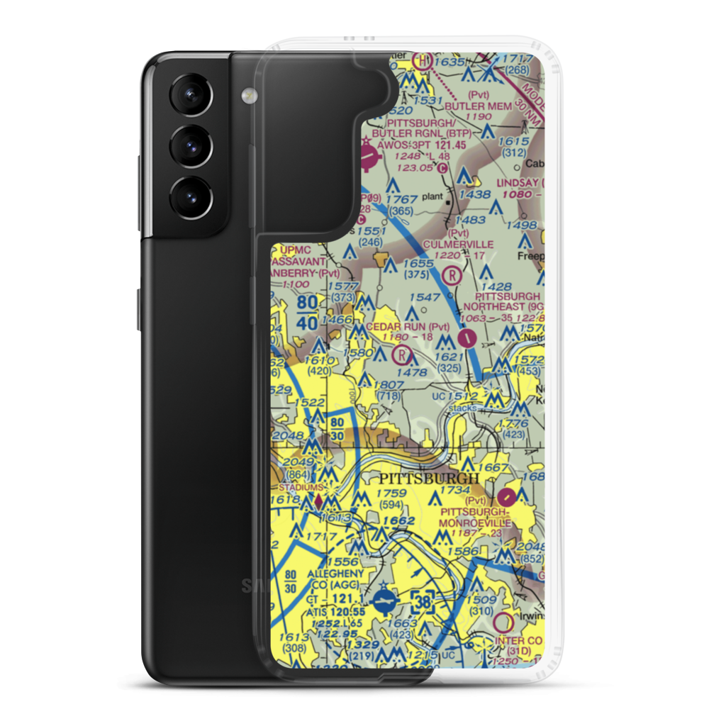 Nardo Airport (77PA) VFR Sectional Samsung Case Samsung Galaxy S21 Plus model shown