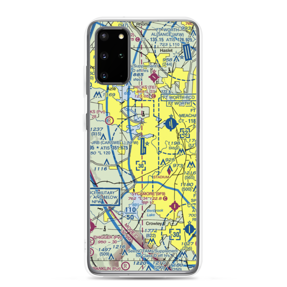 NAS Fort Worth JRB/Carswell Field (NFW) VFR Sectional Samsung Case Samsung Galaxy S20 Plus model shown