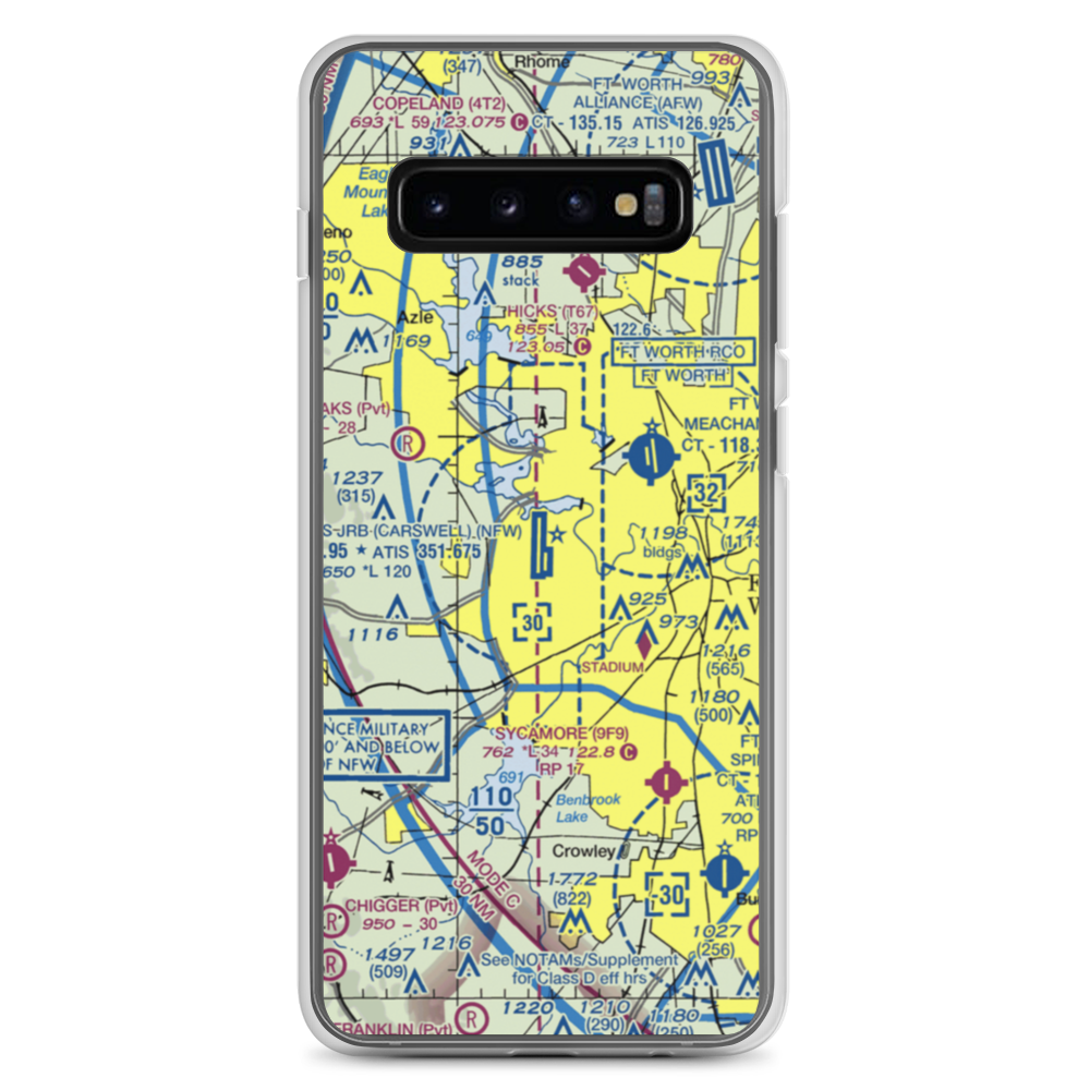 NAS Fort Worth JRB/Carswell Field (NFW) VFR Sectional Samsung Case Samsung Galaxy S10+ model shown