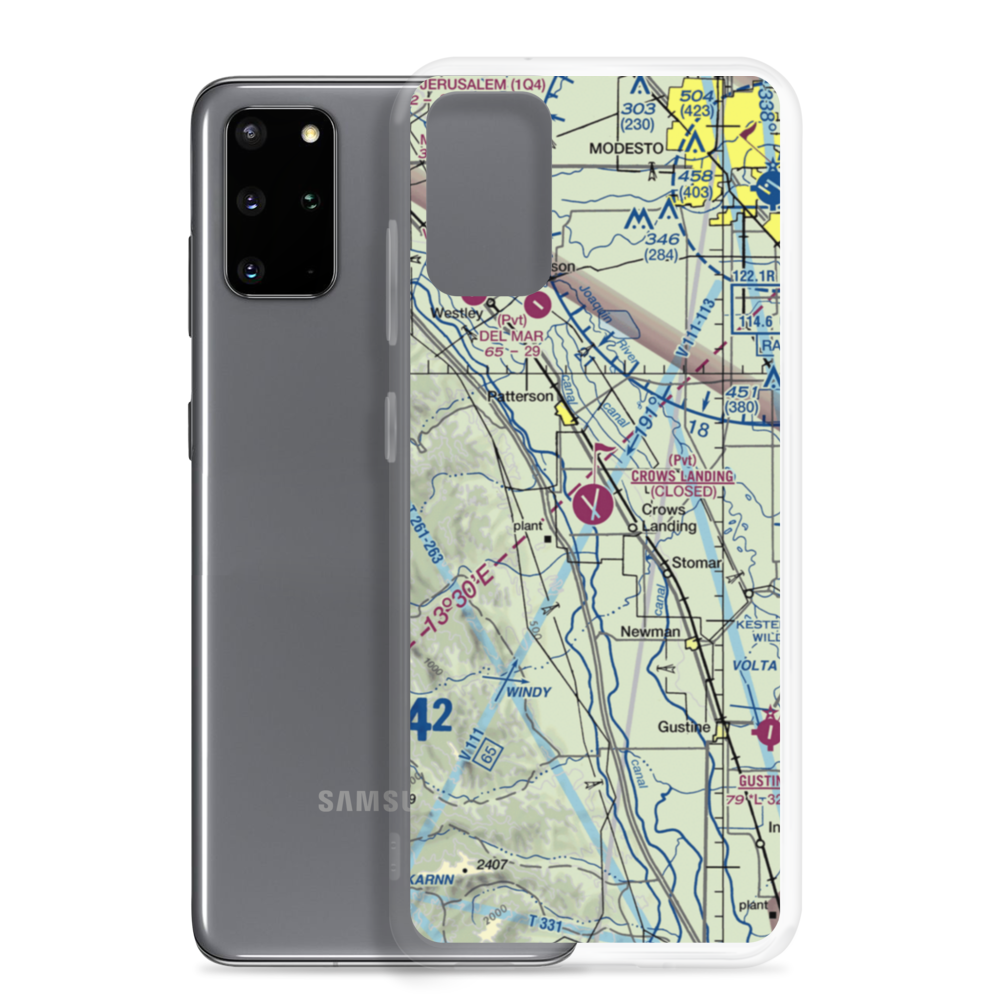 NASA Crows Landing Airport (NRC) VFR Sectional Samsung Case Samsung Galaxy S20 Plus model shown