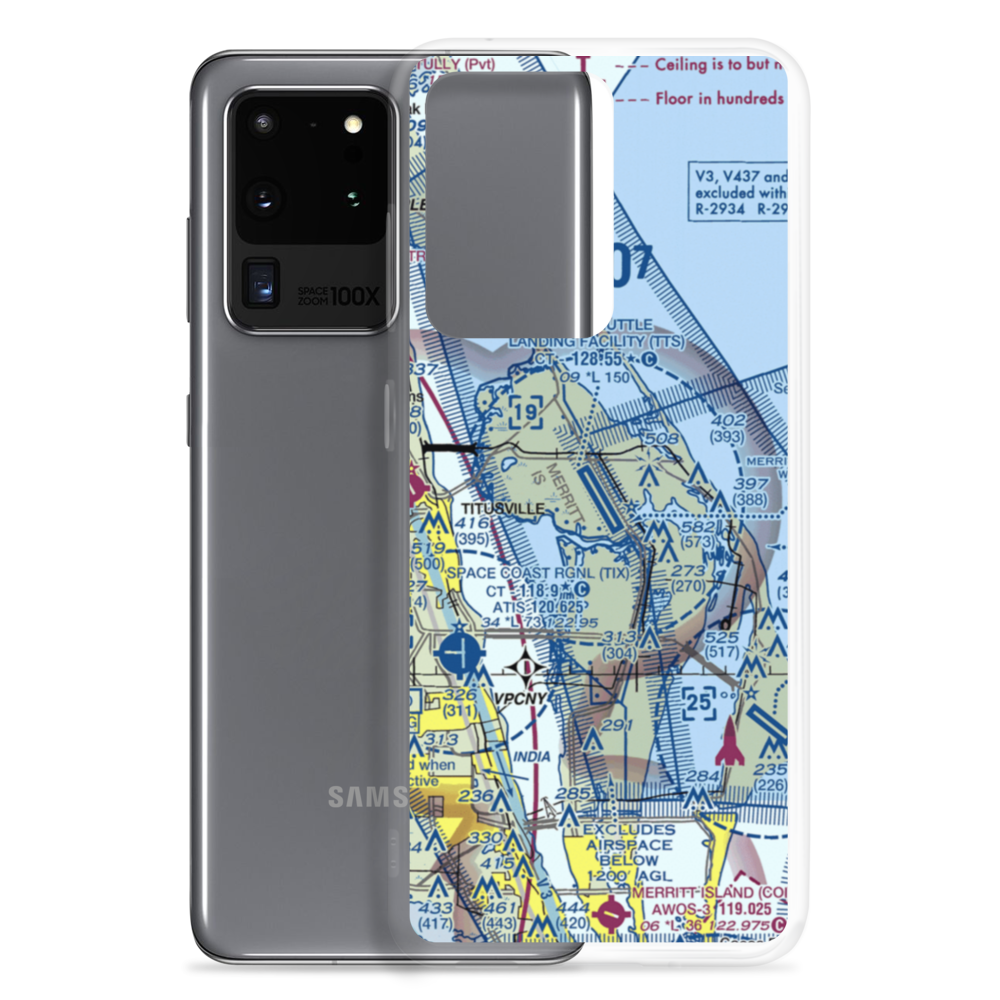 Nasa Shuttle Landing Facility Airport (TTS) VFR Sectional Samsung Case Samsung Galaxy S20 Ultra model shown