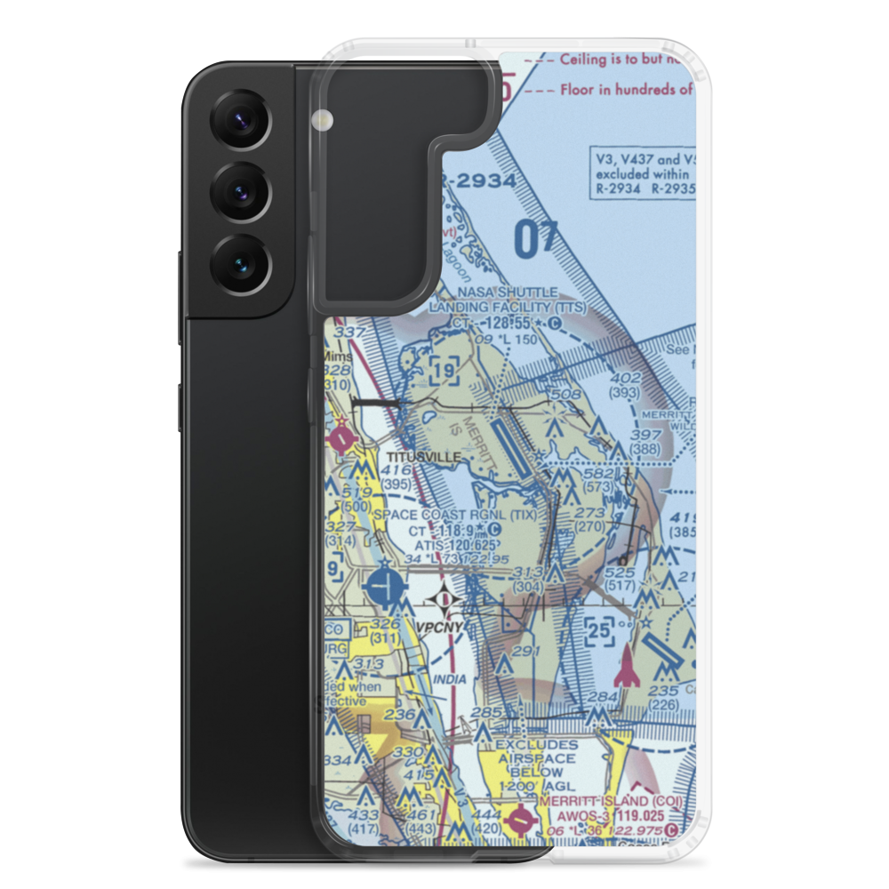 Nasa Shuttle Landing Facility Airport (TTS) VFR Sectional Samsung Case Samsung Galaxy S22 Plus model shown