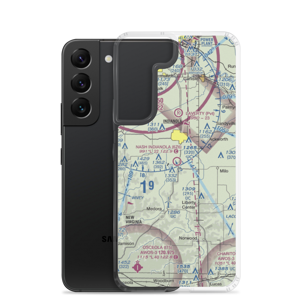 Nash Field Indianola Airport (6Z6) VFR Sectional Samsung Case Samsung Galaxy S22 model shown