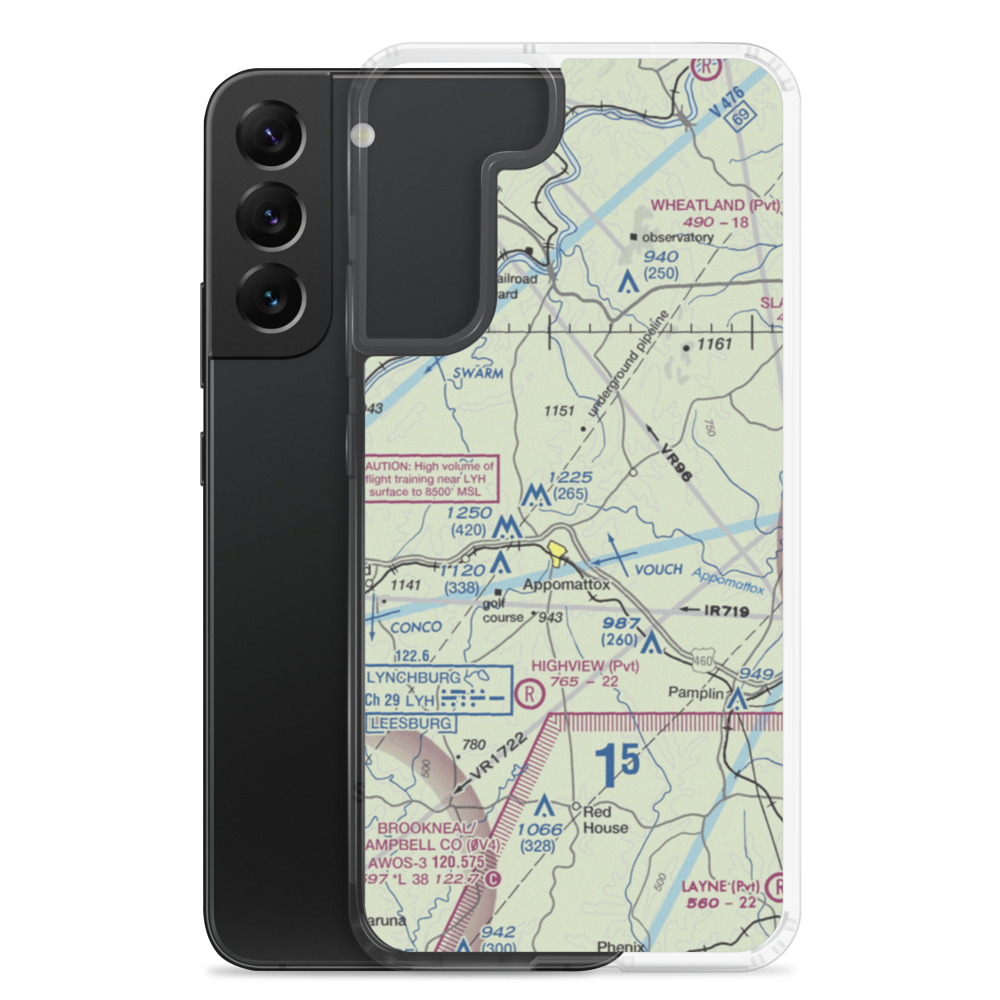 Nashs Airport (10VA) VFR Sectional Samsung Case Samsung Galaxy S22 Plus model shown