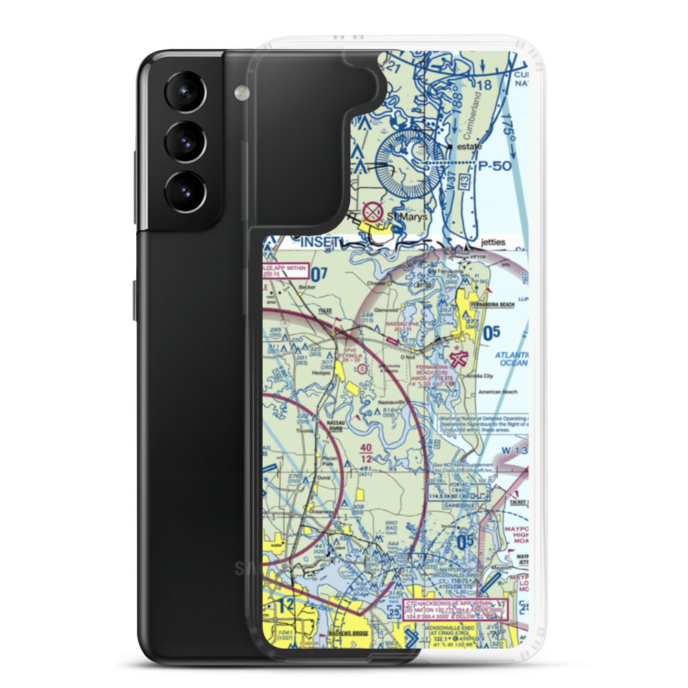 Nassau Airport (83FL) VFR Sectional Samsung Case Samsung Galaxy S21 Plus model shown