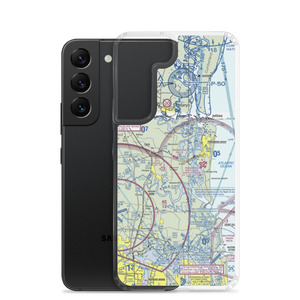 Nassau Airport (83FL) VFR Sectional Samsung Case Samsung Galaxy S22 model shown