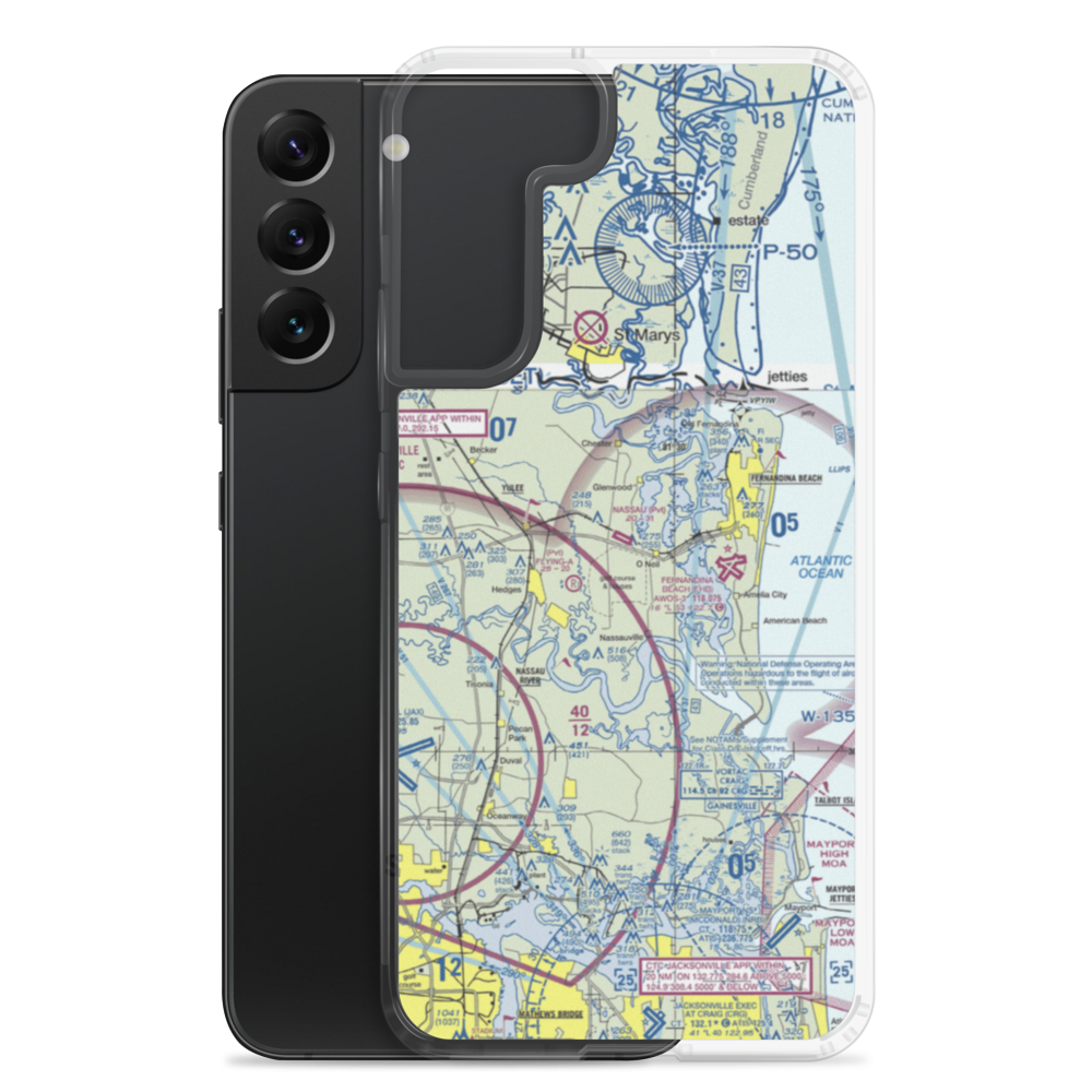 Nassau Airport (83FL) VFR Sectional Samsung Case Samsung Galaxy S22 Plus model shown