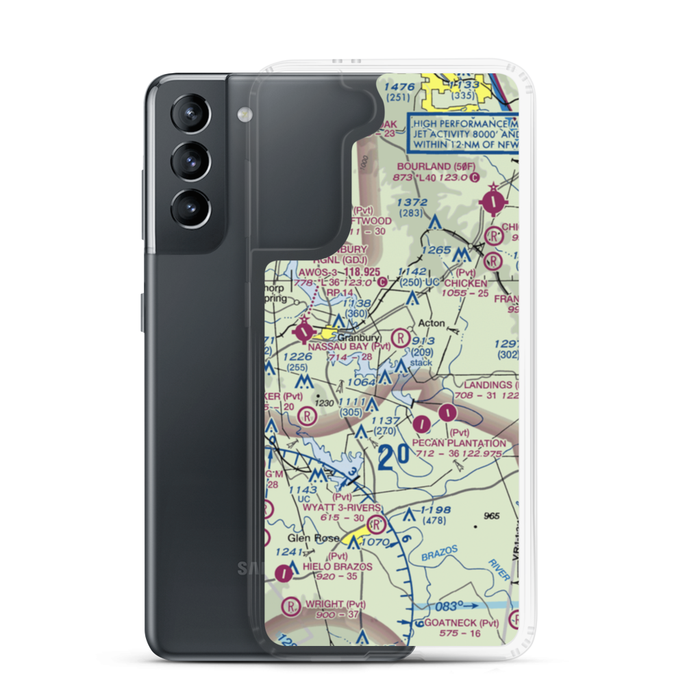 Nassau Bay Airport (0TX0) VFR Sectional Samsung Case Samsung Galaxy S21 model shown