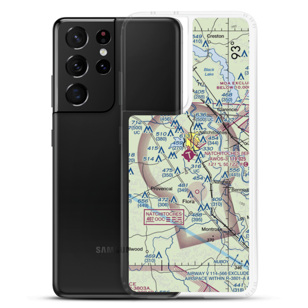 Natchitoches Regional Airport (IER) VFR Sectional Samsung Case Samsung Galaxy S21 Ultra model shown
