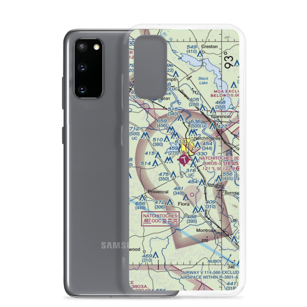 Natchitoches Regional Airport (IER) VFR Sectional Samsung Case Samsung Galaxy S20 model shown