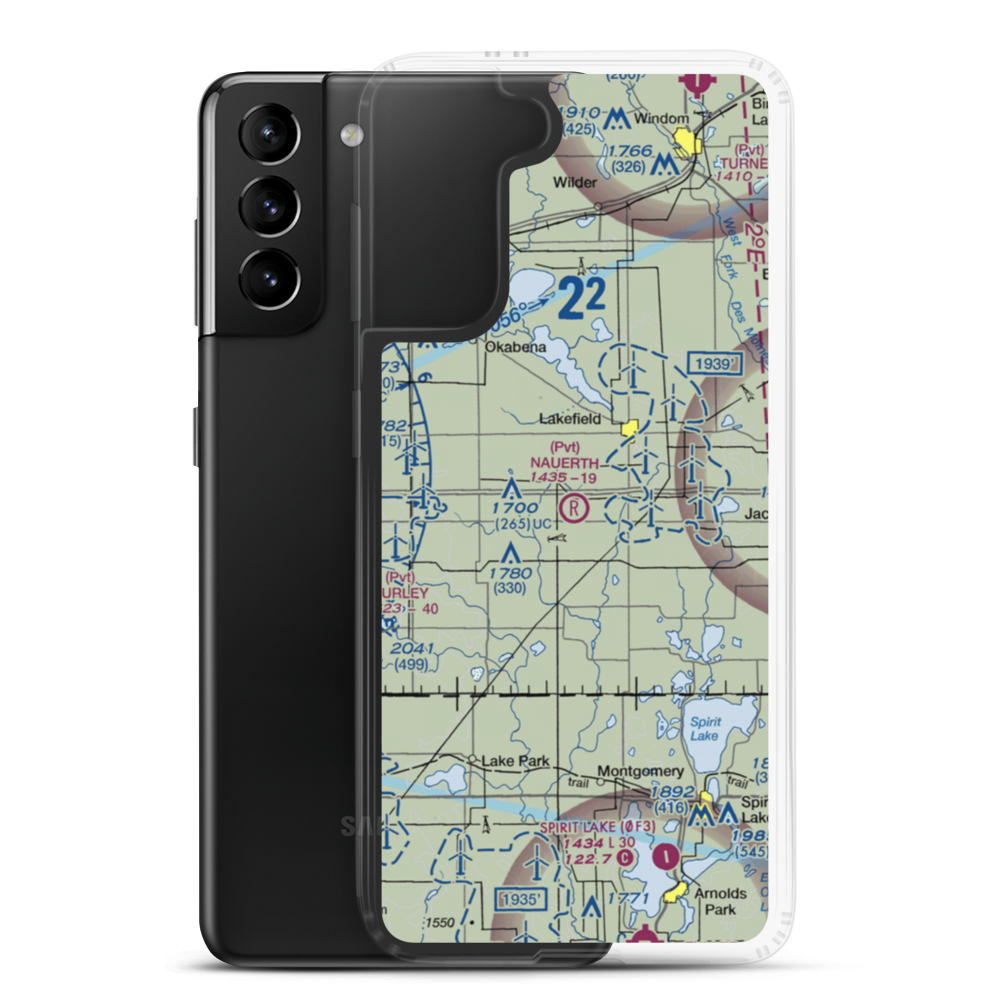 Nauerth Land Ranch Airport (03MN) VFR Sectional Samsung Case Samsung Galaxy S21 Plus model shown