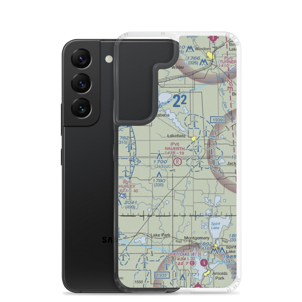 Nauerth Land Ranch Airport (03MN) VFR Sectional Samsung Case Samsung Galaxy S22 model shown
