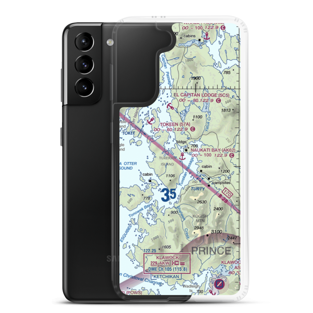 Naukati Bay Seaplane Base (AK62) VFR Sectional Samsung Case Samsung Galaxy S21 Plus model shown