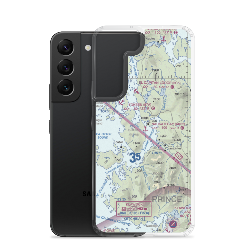 Naukati Bay Seaplane Base (AK62) VFR Sectional Samsung Case Samsung Galaxy S22 model shown