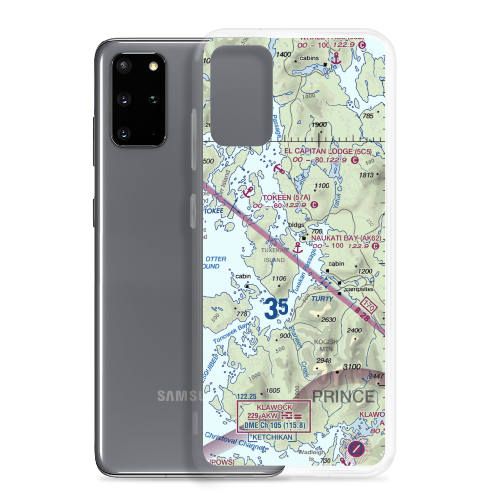 Naukati Bay Seaplane Base (NKI) VFR Sectional Samsung Case Samsung Galaxy S20 Plus model shown