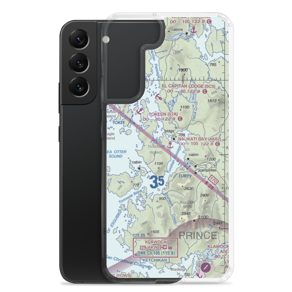 Naukati Bay Seaplane Base (NKI) VFR Sectional Samsung Case Samsung Galaxy S22 Plus model shown