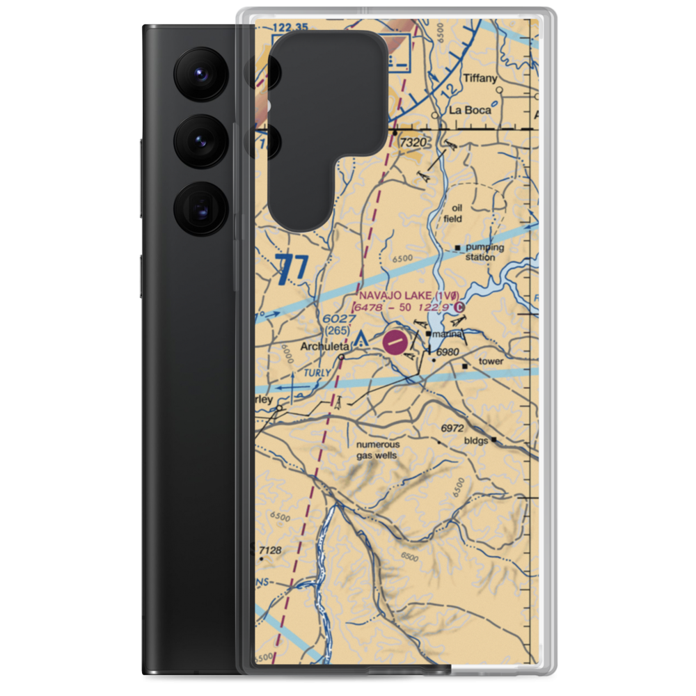 Navajo Lake Airport (1V0) VFR Sectional Samsung Case Samsung Galaxy S22 Ultra model shown