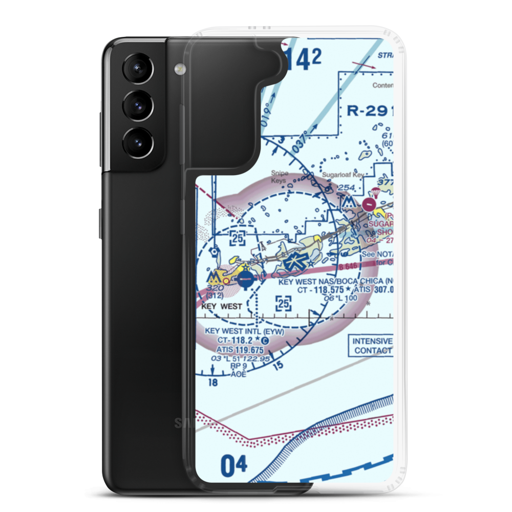 Naval Air Station Key West/Boca Chica Field (NQX) VFR Sectional Samsung Case Samsung Galaxy S21 Plus model shown