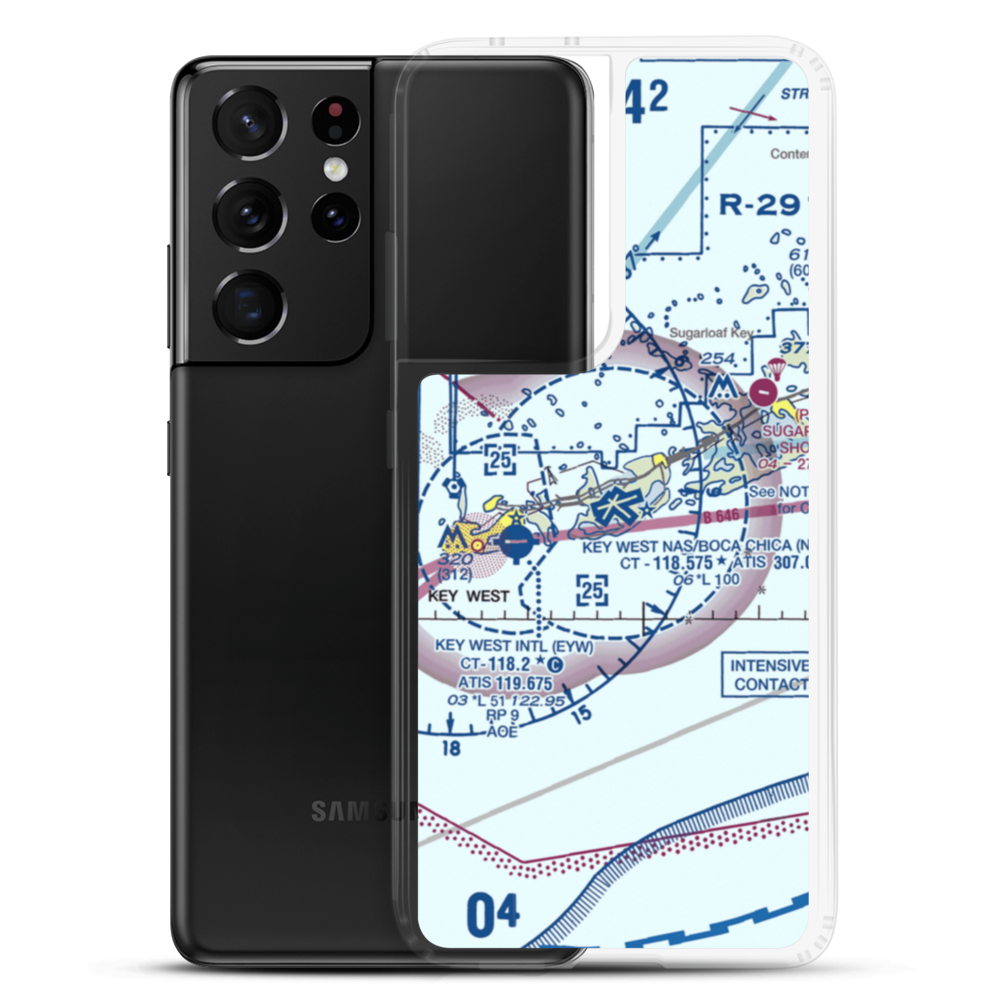 Naval Air Station Key West/Boca Chica Field (NQX) VFR Sectional Samsung Case Samsung Galaxy S21 Ultra model shown