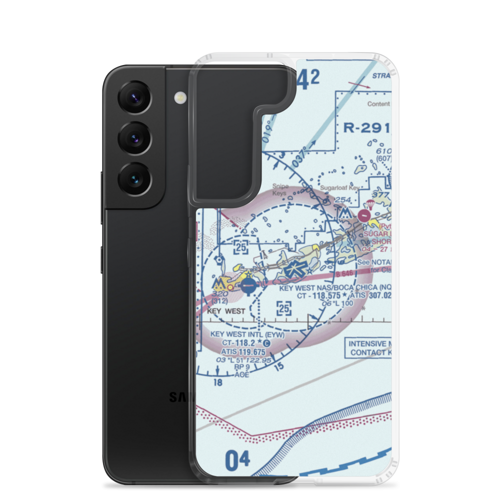 Naval Air Station Key West/Boca Chica Field (NQX) VFR Sectional Samsung Case Samsung Galaxy S22 model shown