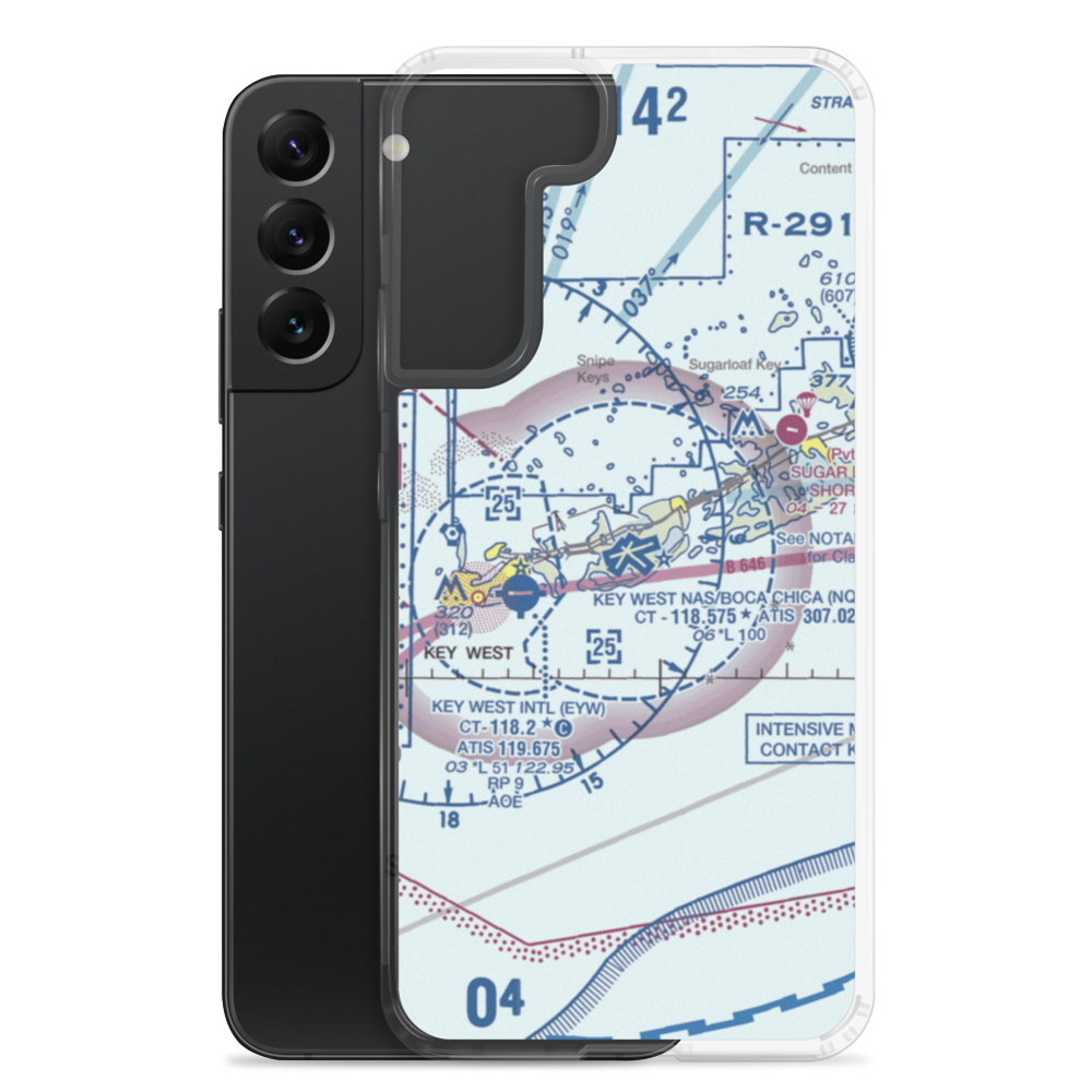Naval Air Station Key West/Boca Chica Field (NQX) VFR Sectional Samsung Case Samsung Galaxy S22 Plus model shown