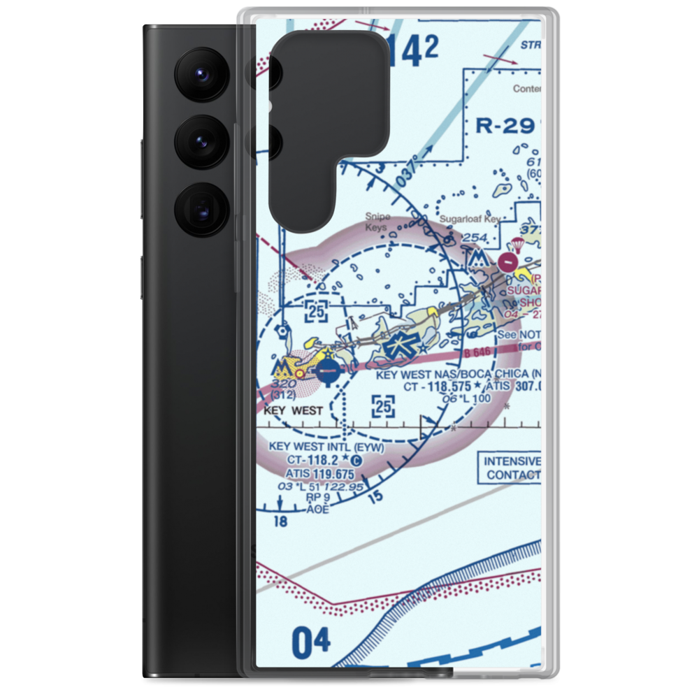 Naval Air Station Key West/Boca Chica Field (NQX) VFR Sectional Samsung Case Samsung Galaxy S22 Ultra model shown